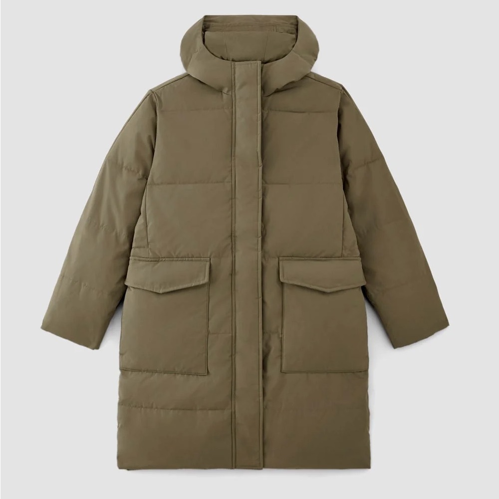 [BRAND NEW] Everlane Khaki Hooded Puffer Jacket